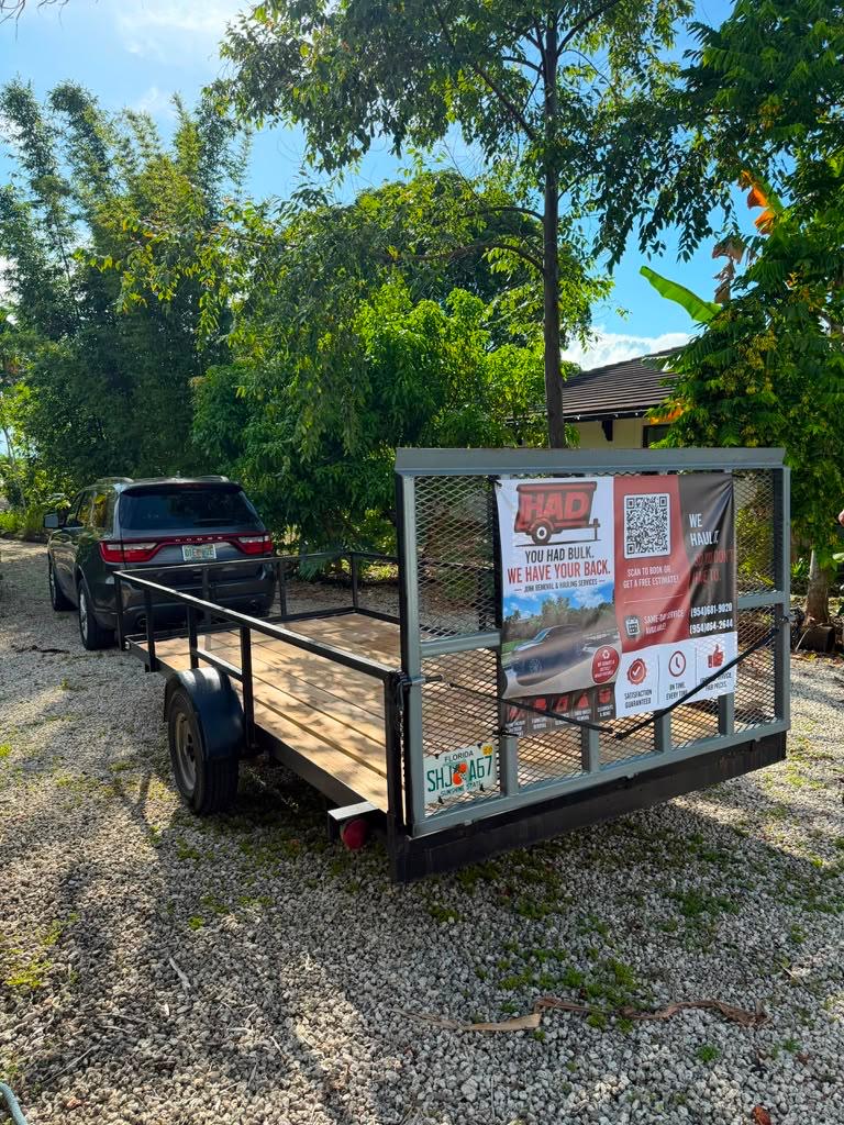 HAD hauling trailer ready for junk removal service in South Florida